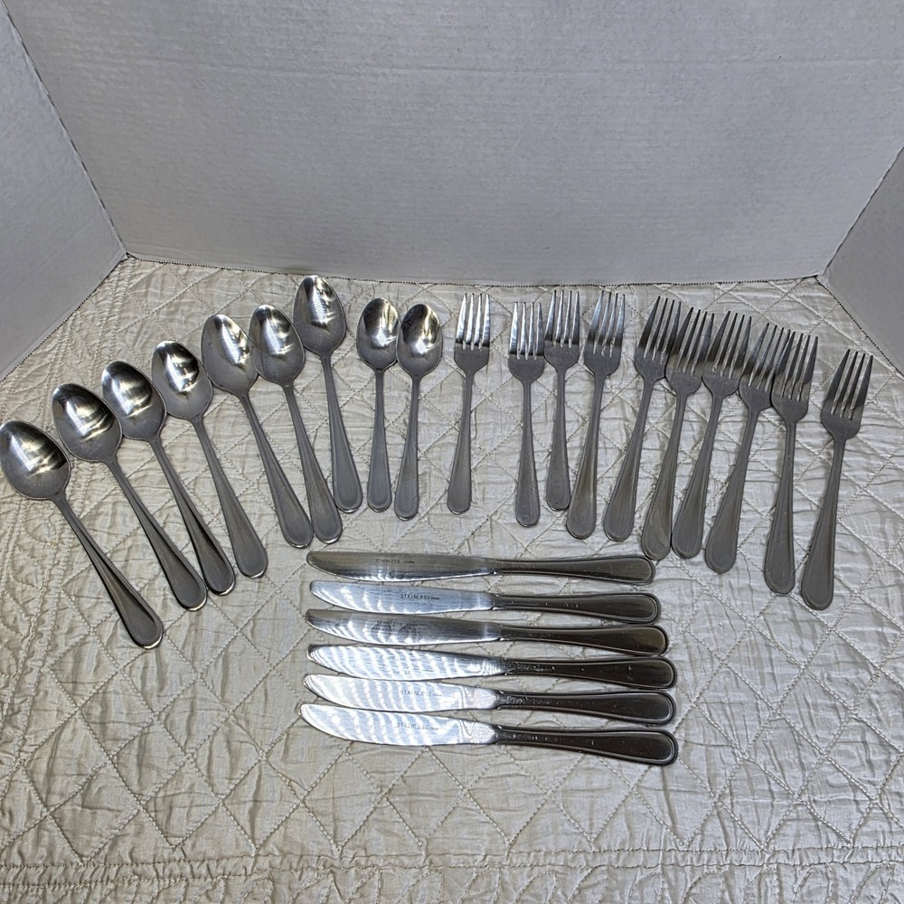 FARBERWARE Stainless Silverware Lot of 25 Pieces Forks Butter Knives Spoons